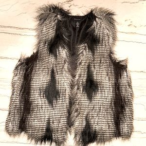 Faux Fur Black/Brown & White Vest